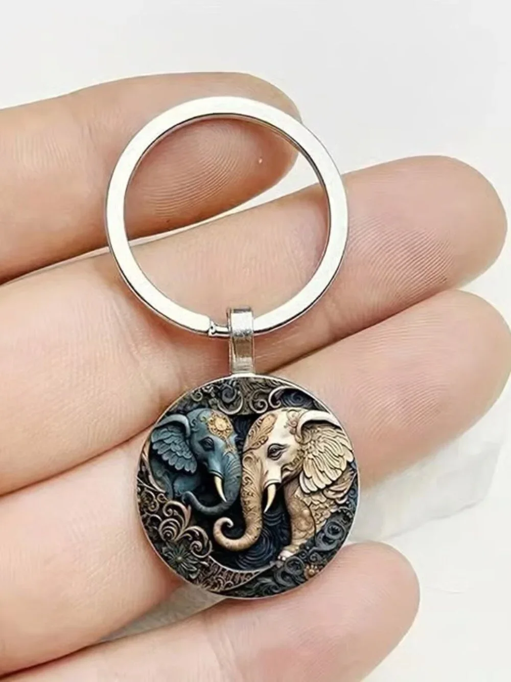 Stainless Steel ELEPHANT Keyring Keychain Accessory